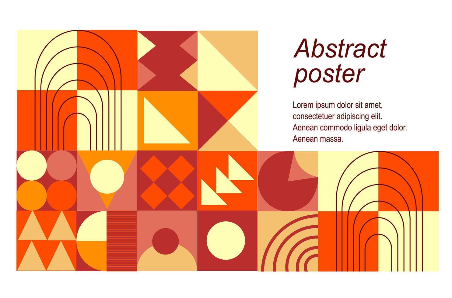 abstract poster in neo geo style with many different shapes and colors. vector