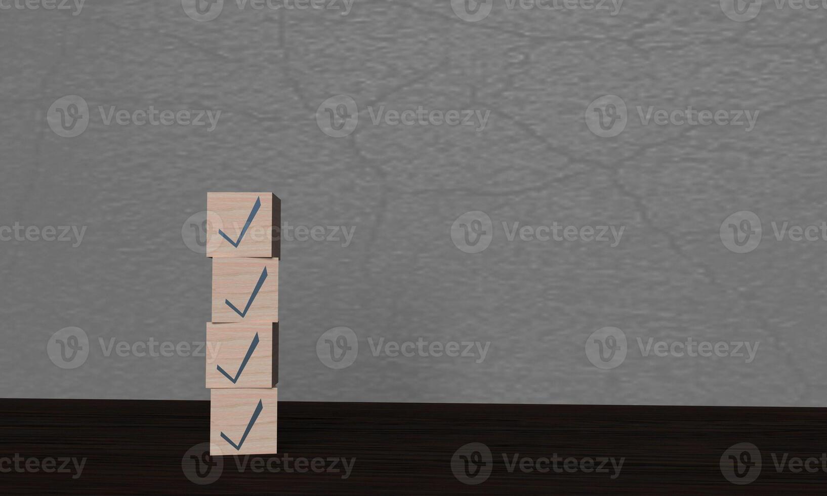Cube block wooden square mark choice tick checkmark checklist correct accept sign copy space approve icon accept button positive agree confirm yes ok box answer survey collection test list element ok photo