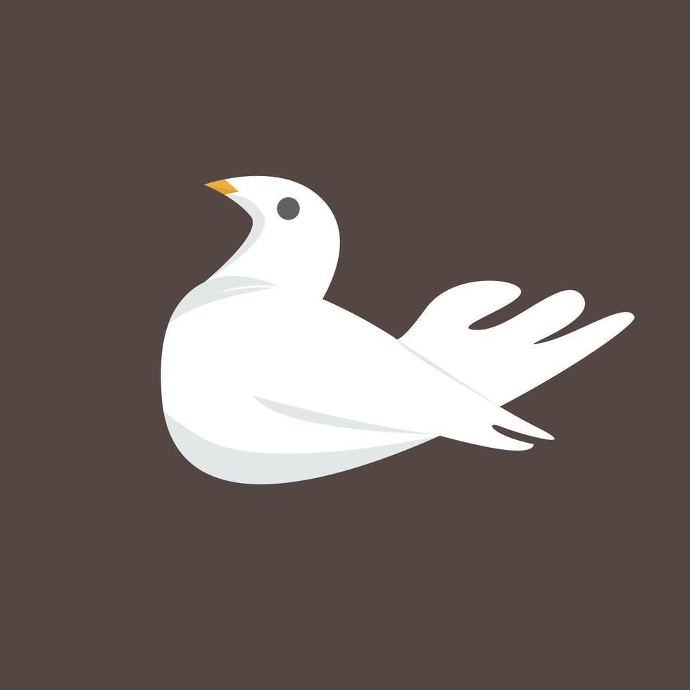 white dove illustrator in brown color background vector