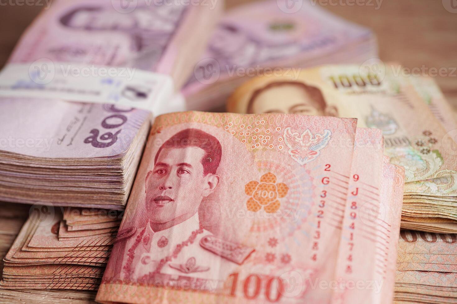 Thai baht banknote money, investment economy, accounting business and banking. photo