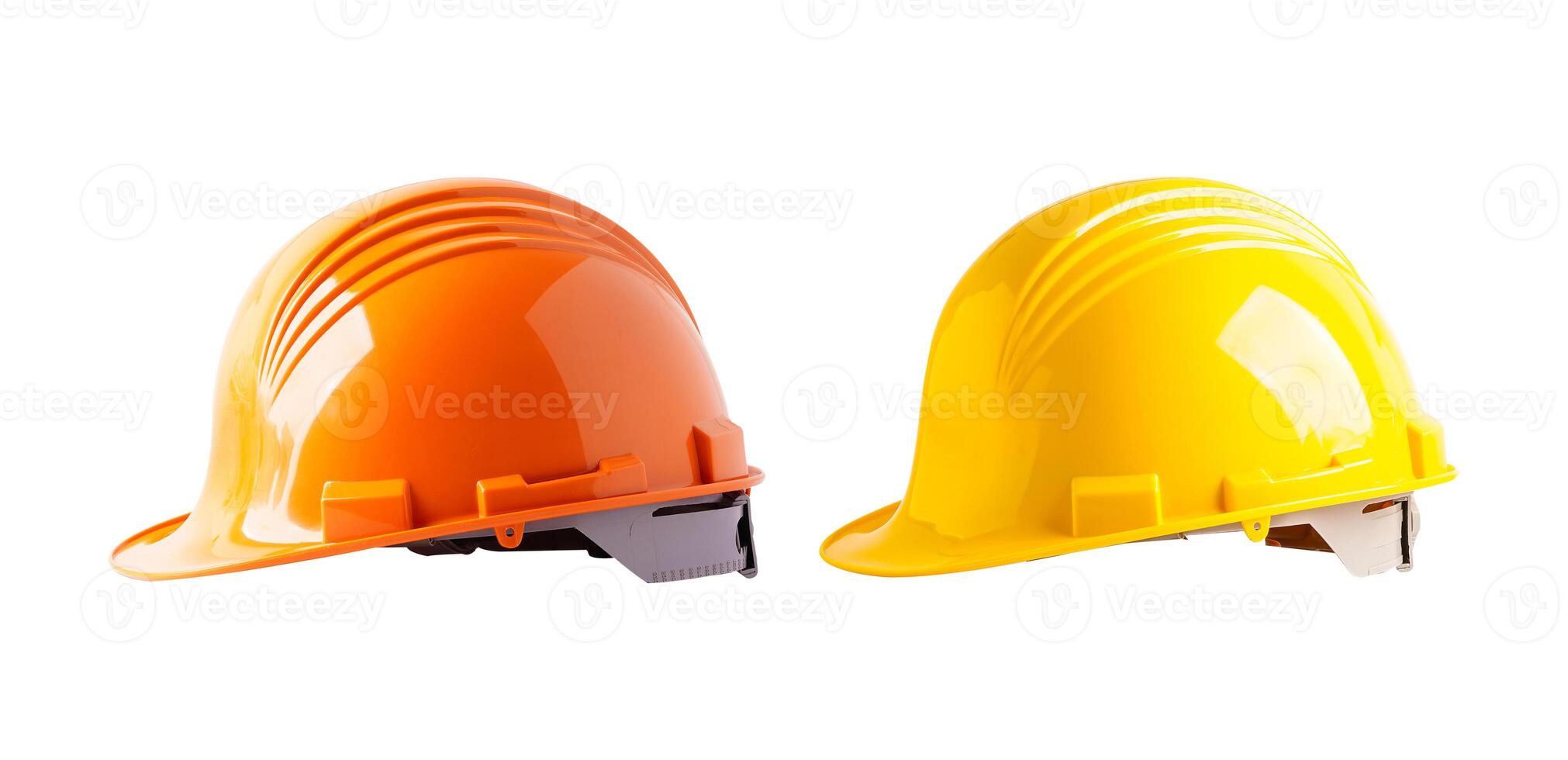 Helmet isolated on white background, protect to safety for engineer in construction site. photo