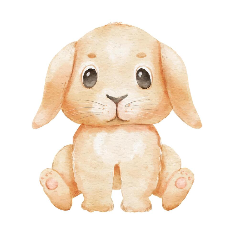 Cute cartoon rabbit isolated on white background. vector