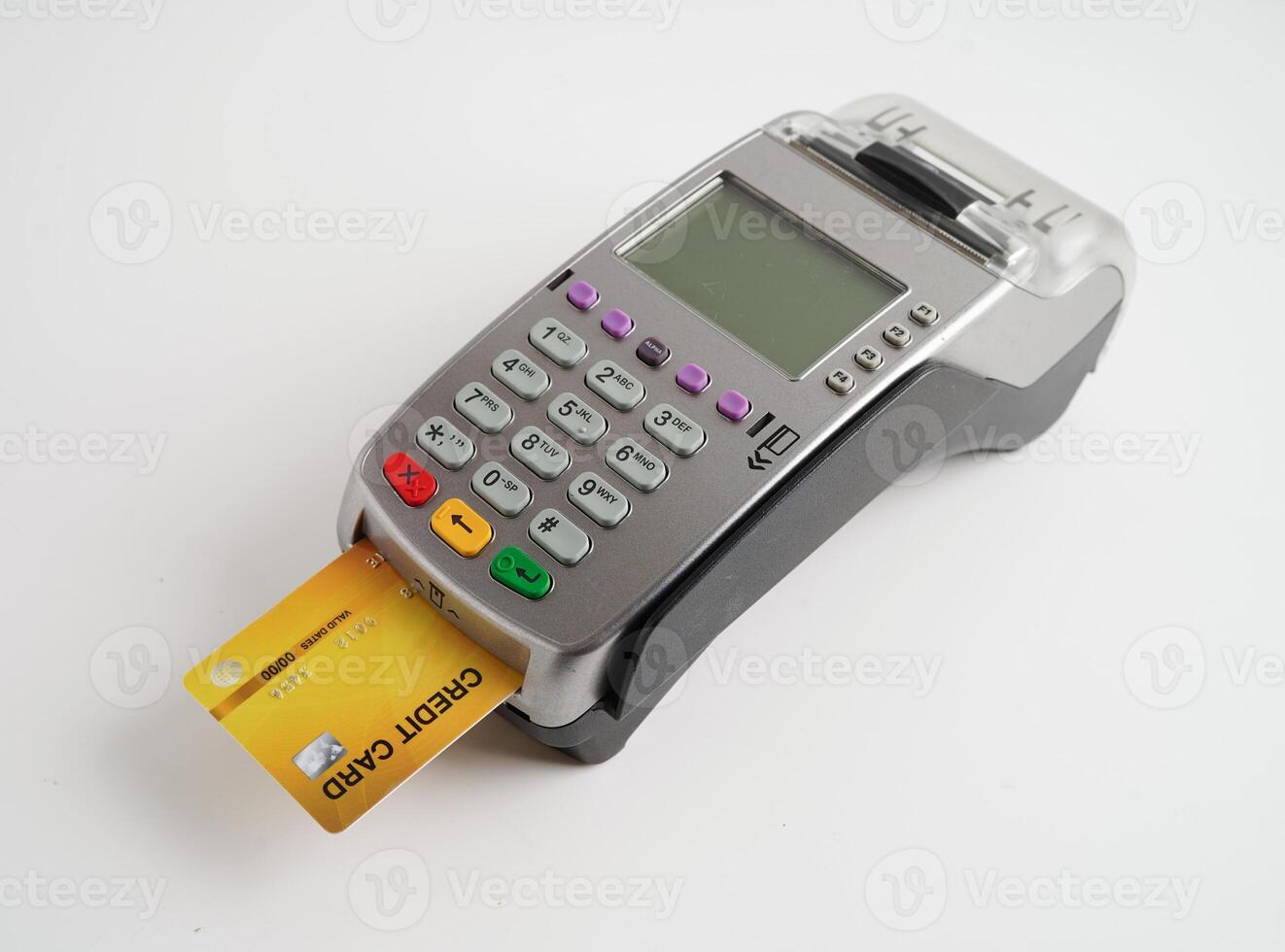 Payment POS terminal for finance and shopping business and technology. photo