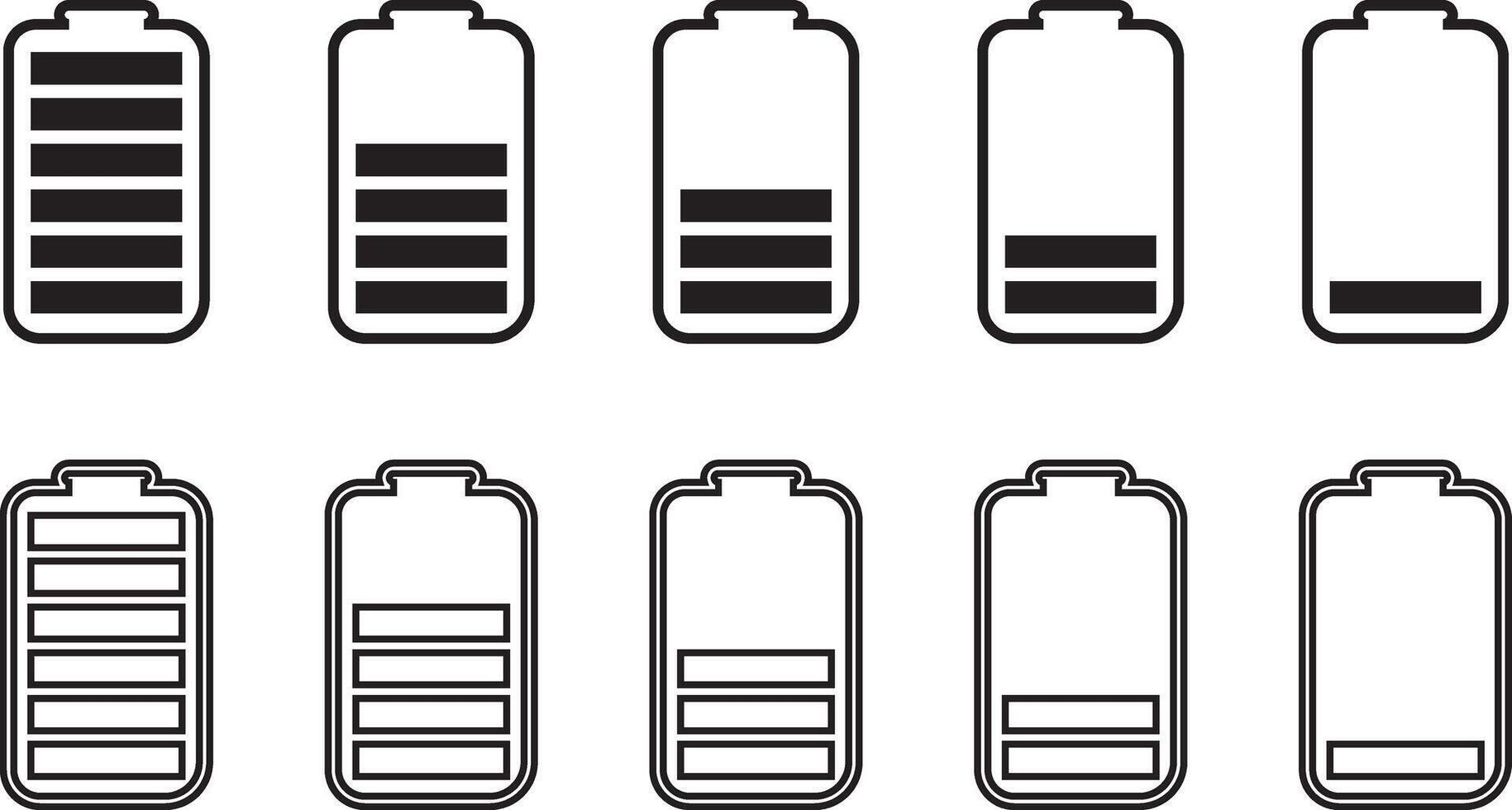 simple battery indicator icon set battery vector