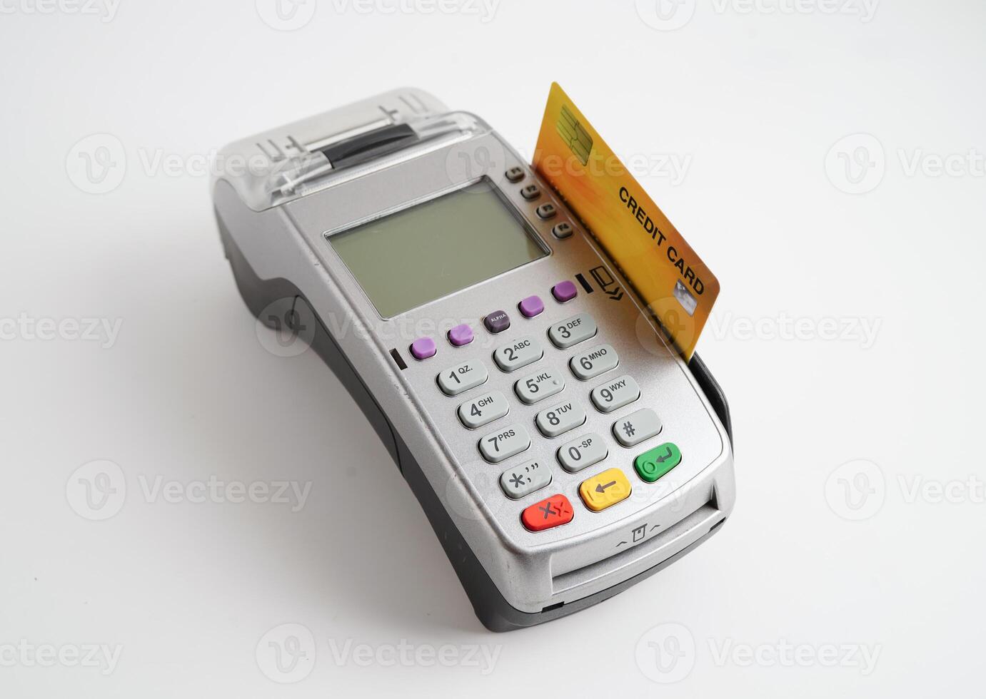 Payment POS terminal for finance and shopping business and technology. photo