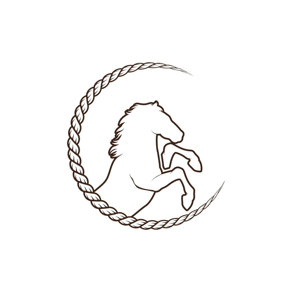 Retro Vintage Silhouette Horse Ranch Logo Design. logo perfect for a ranch or farm vector