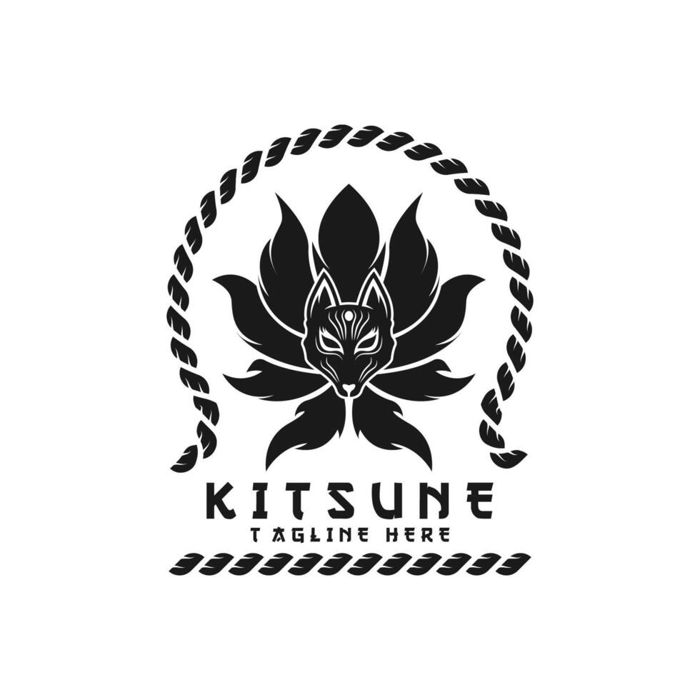 Japanese Kitsune Mask logo design .Perfect for entertainment, events, branding, and personal projects vector