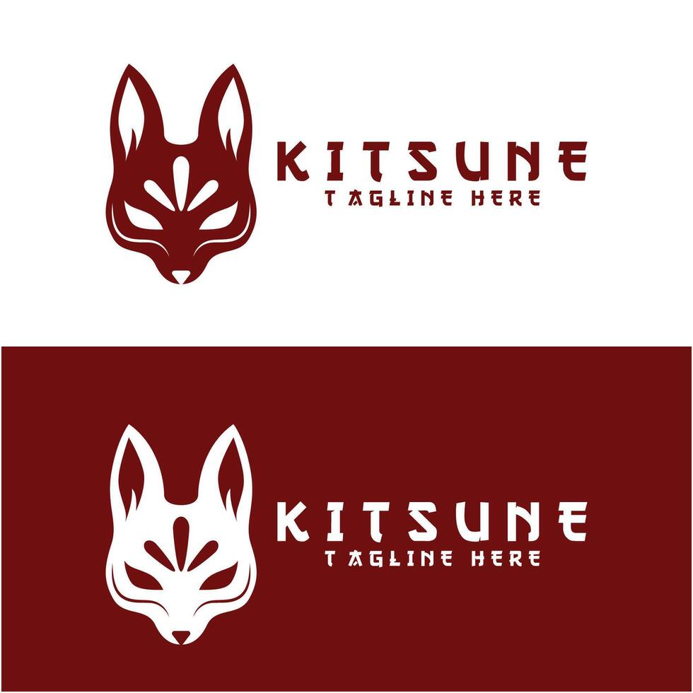 Japanese Kitsune Mask logo design .Perfect for entertainment, events, branding, and personal projects vector