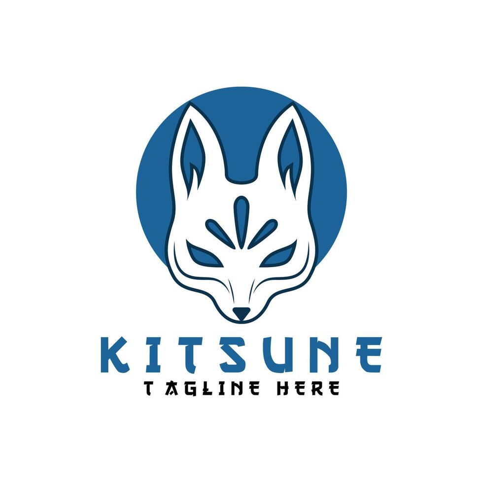 Japanese Kitsune Mask logo design .Perfect for entertainment, events, branding, and personal projects vector