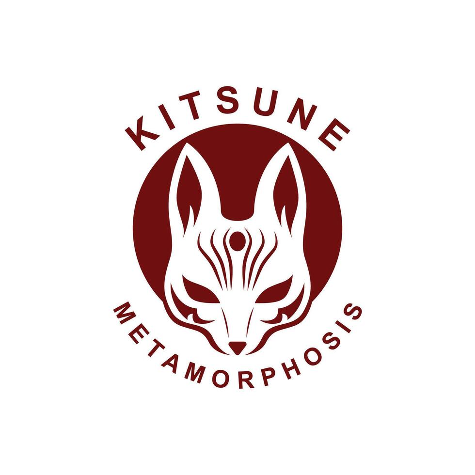 Japanese Kitsune Mask logo design .Perfect for entertainment, events, branding, and personal projects vector