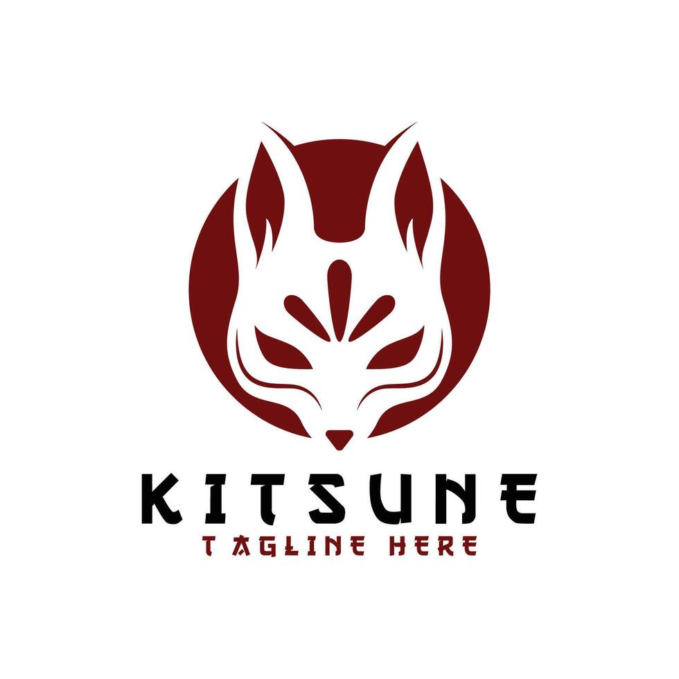 Japanese Kitsune Mask logo design .Perfect for entertainment, events, branding, and personal projects vector