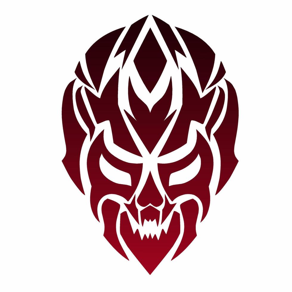 illustration graphic of tribal art skull head abstract design vector
