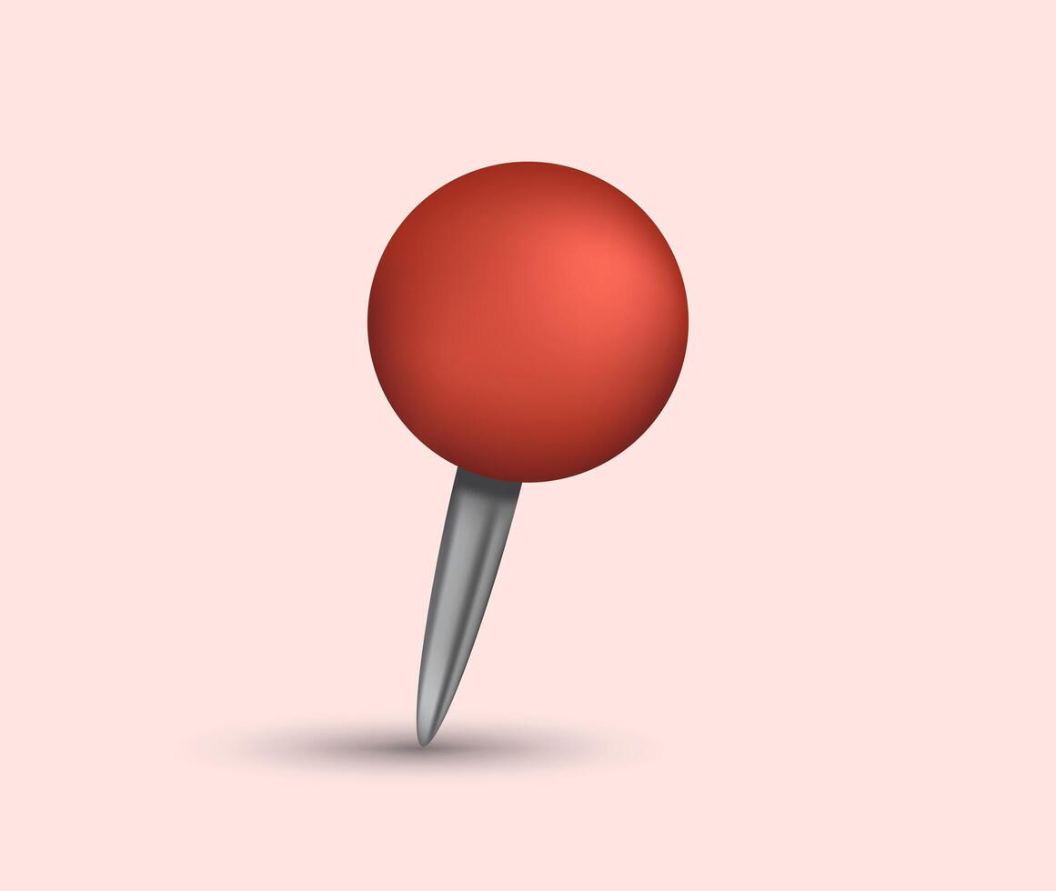 Cute and stylist 3D push pin icon design vector
