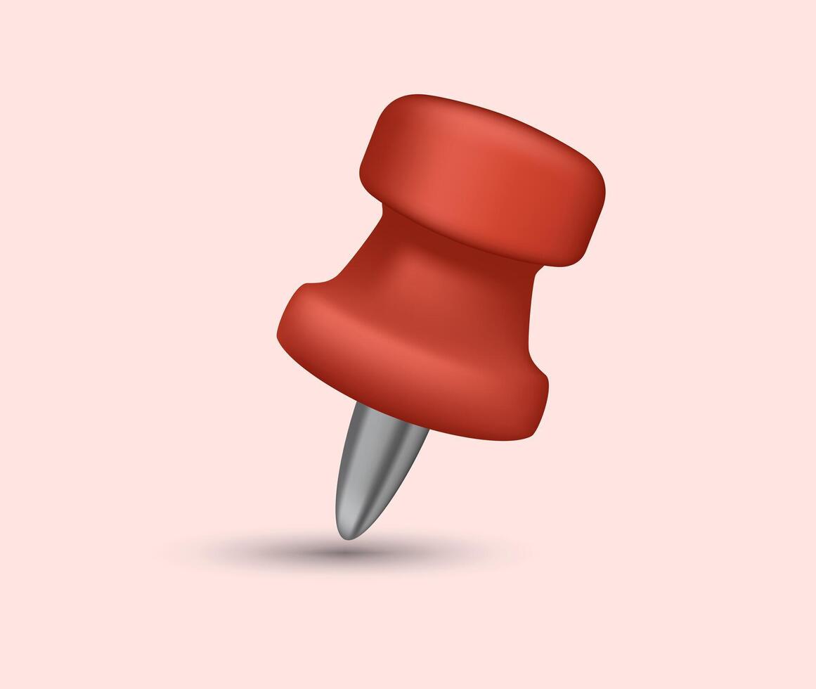 Trendy thumbtack icon design, cute 3D style. vector
