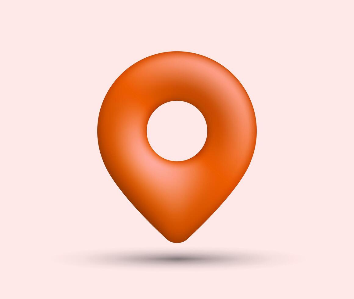 3D Pin Locator, cute and stylist realistic icon design vector