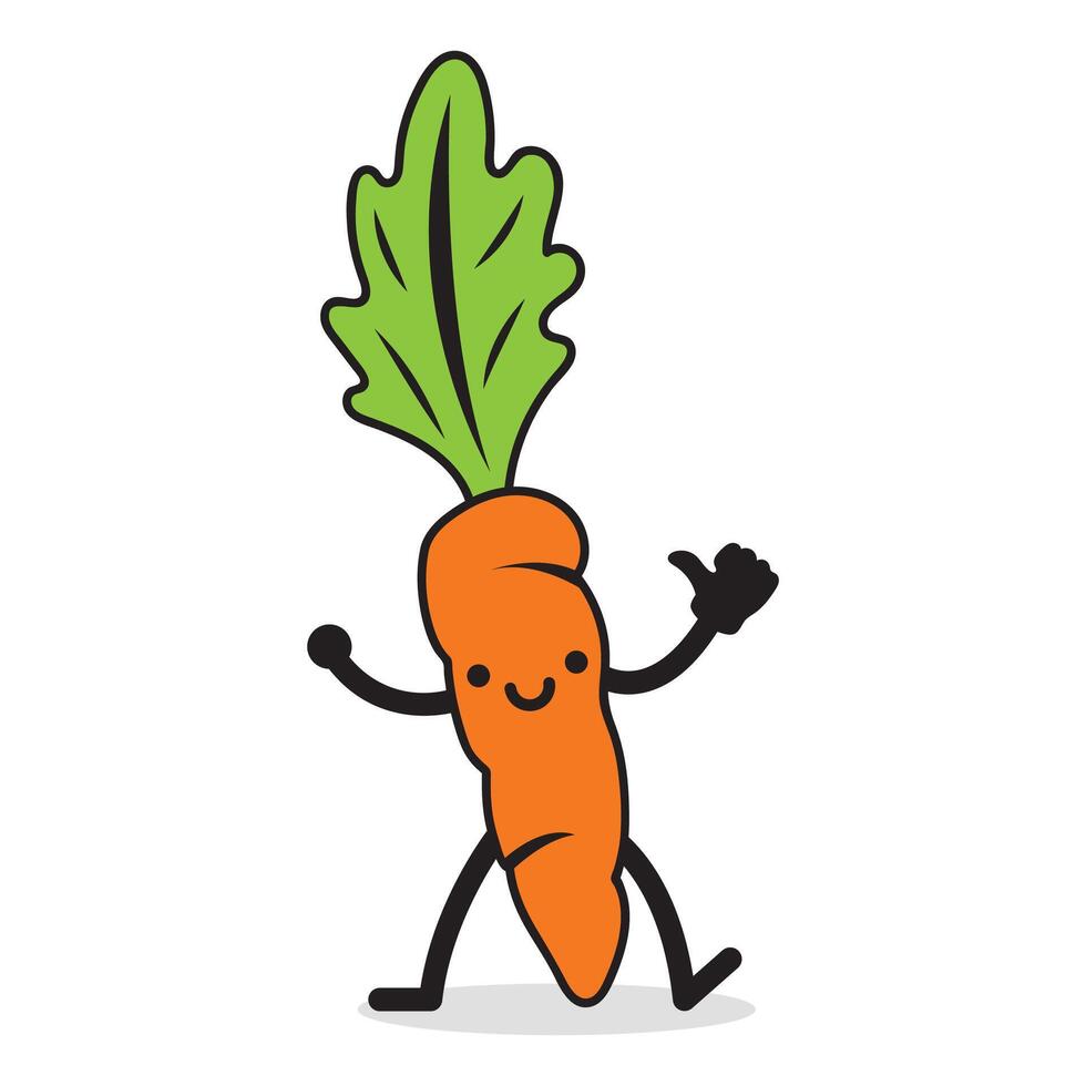 carrot mascot cartoon character design illustration vector