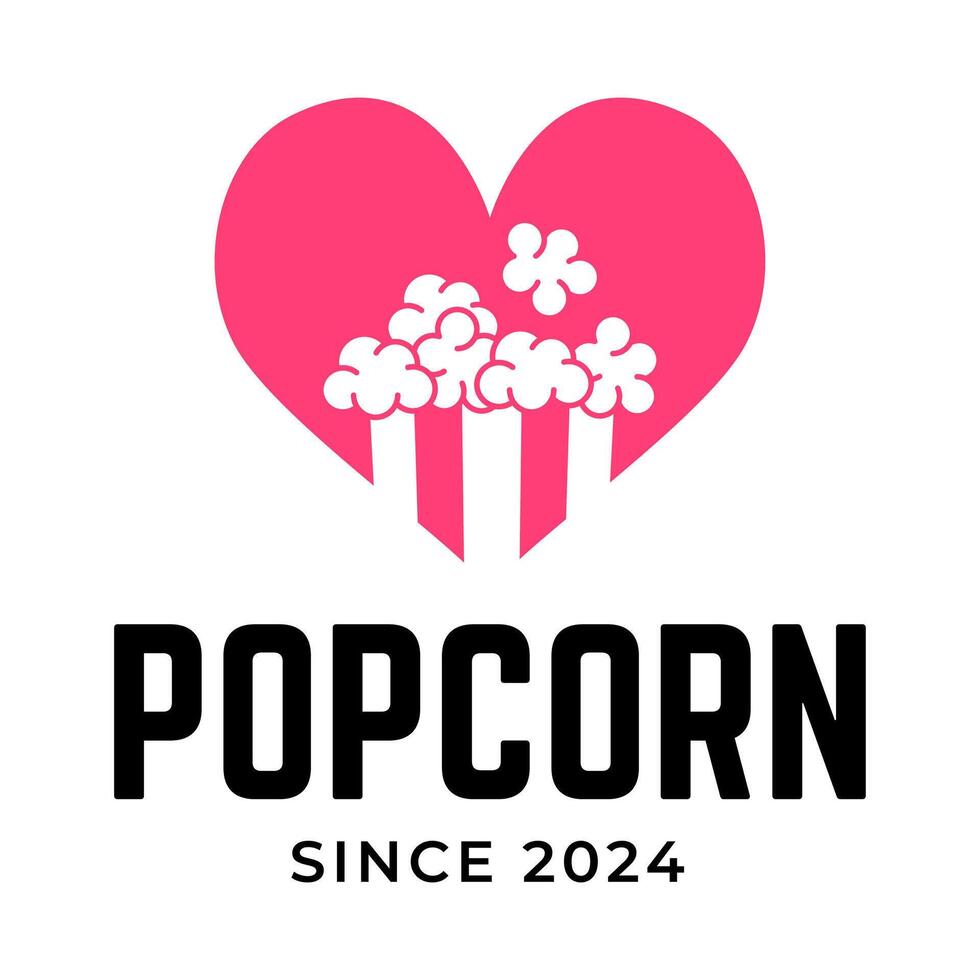 Popcorn logo, label, symbol or sign isolated on white background. illustration of snack for your design. vector