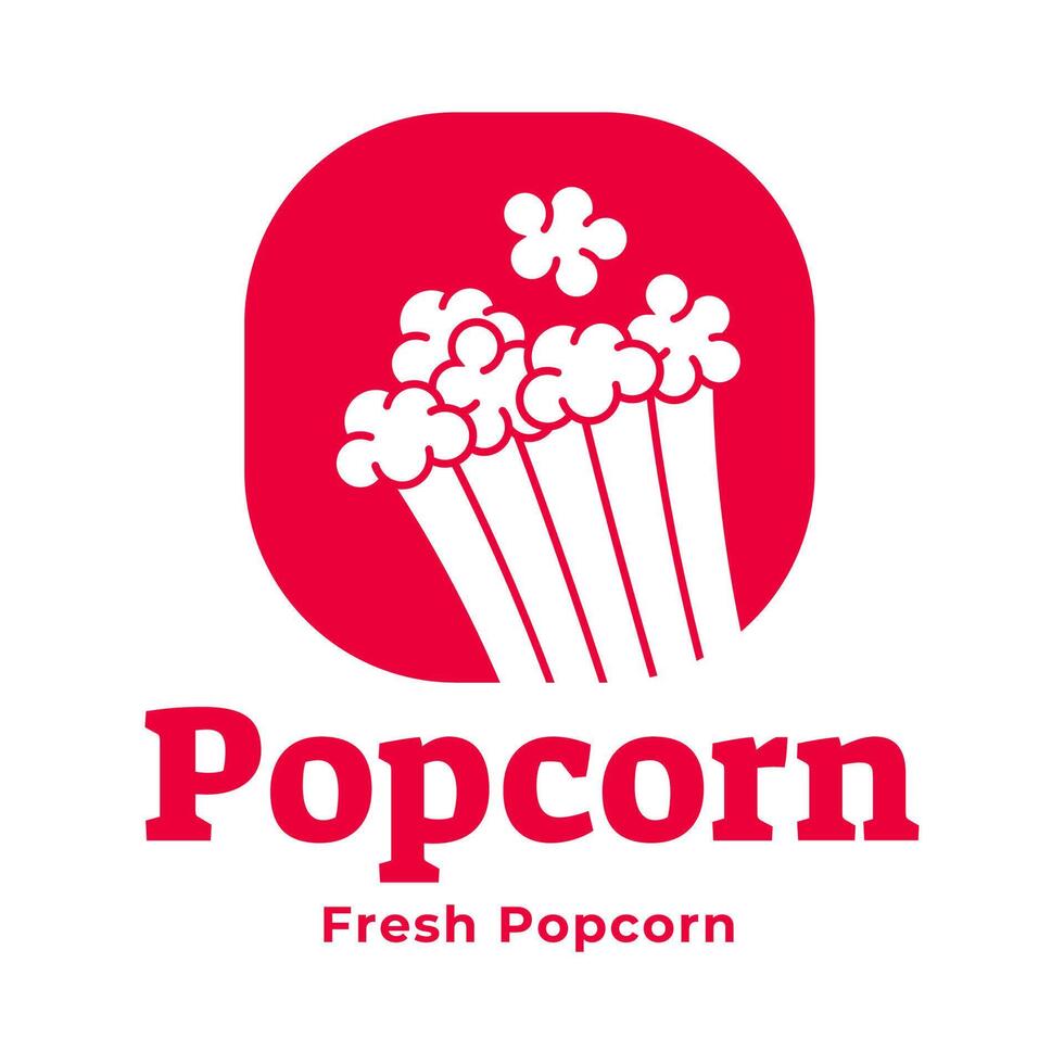Popcorn logo, label, symbol or sign isolated on white background. illustration of snack for your design. vector