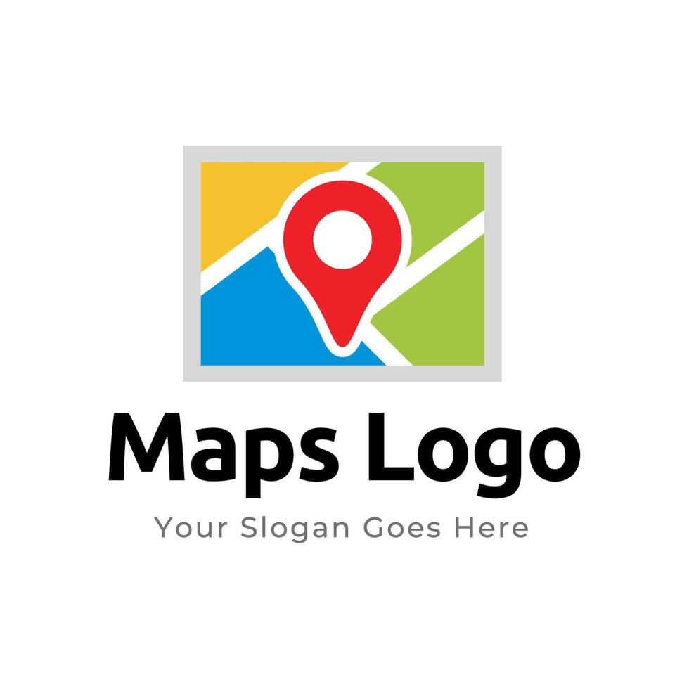Map Pin Logo Design Element. Map pin location icon logo design vector
