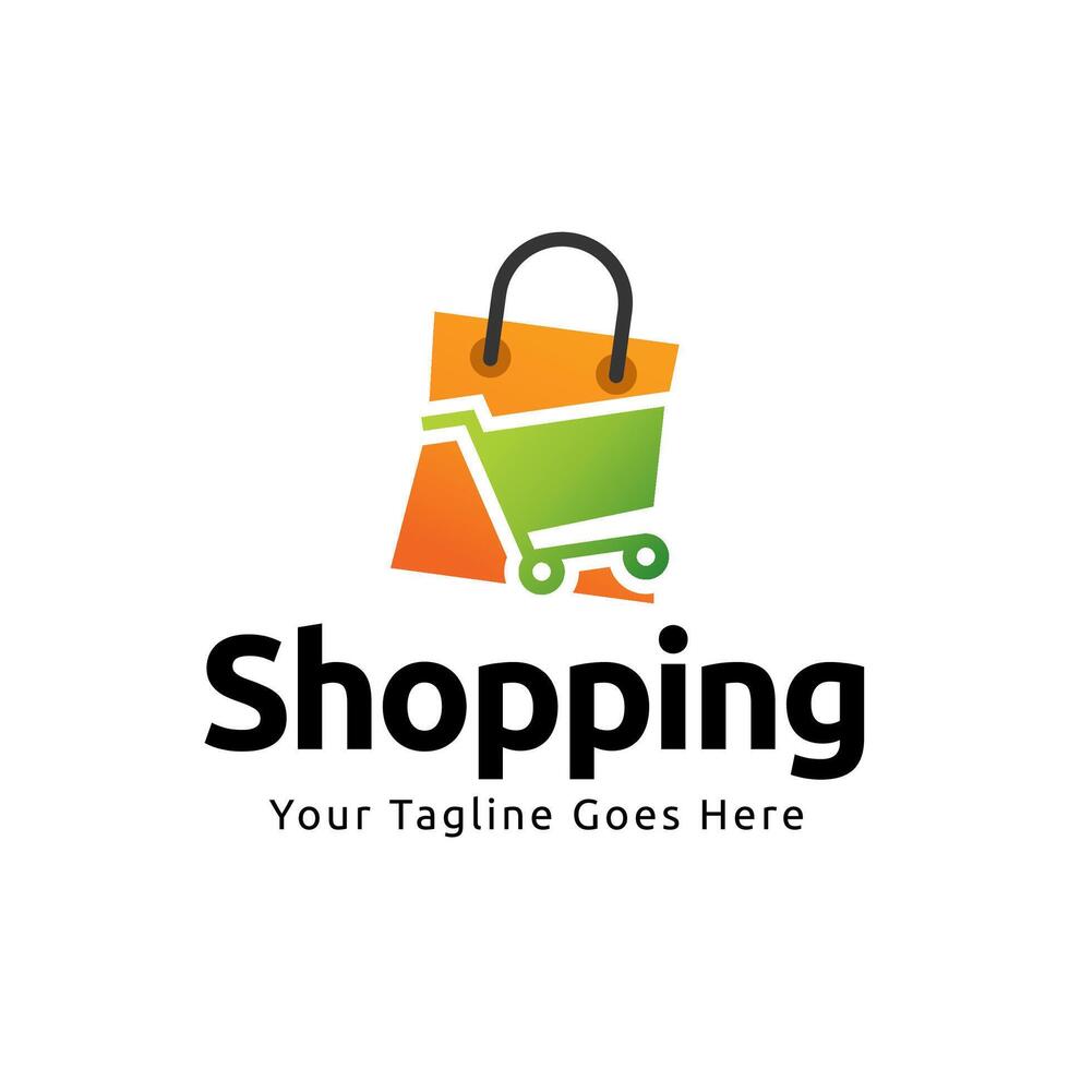 Shopping store logo design vector