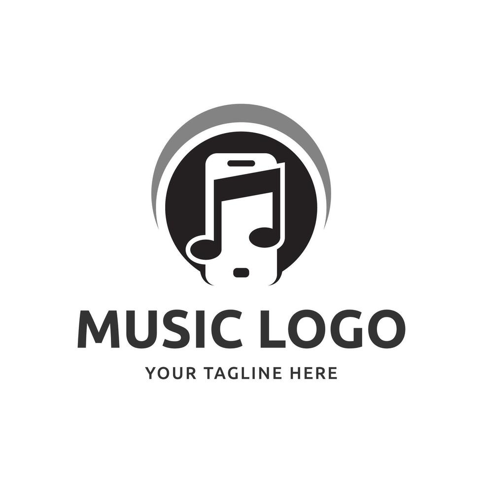 Music logo graphic modern abstract vector