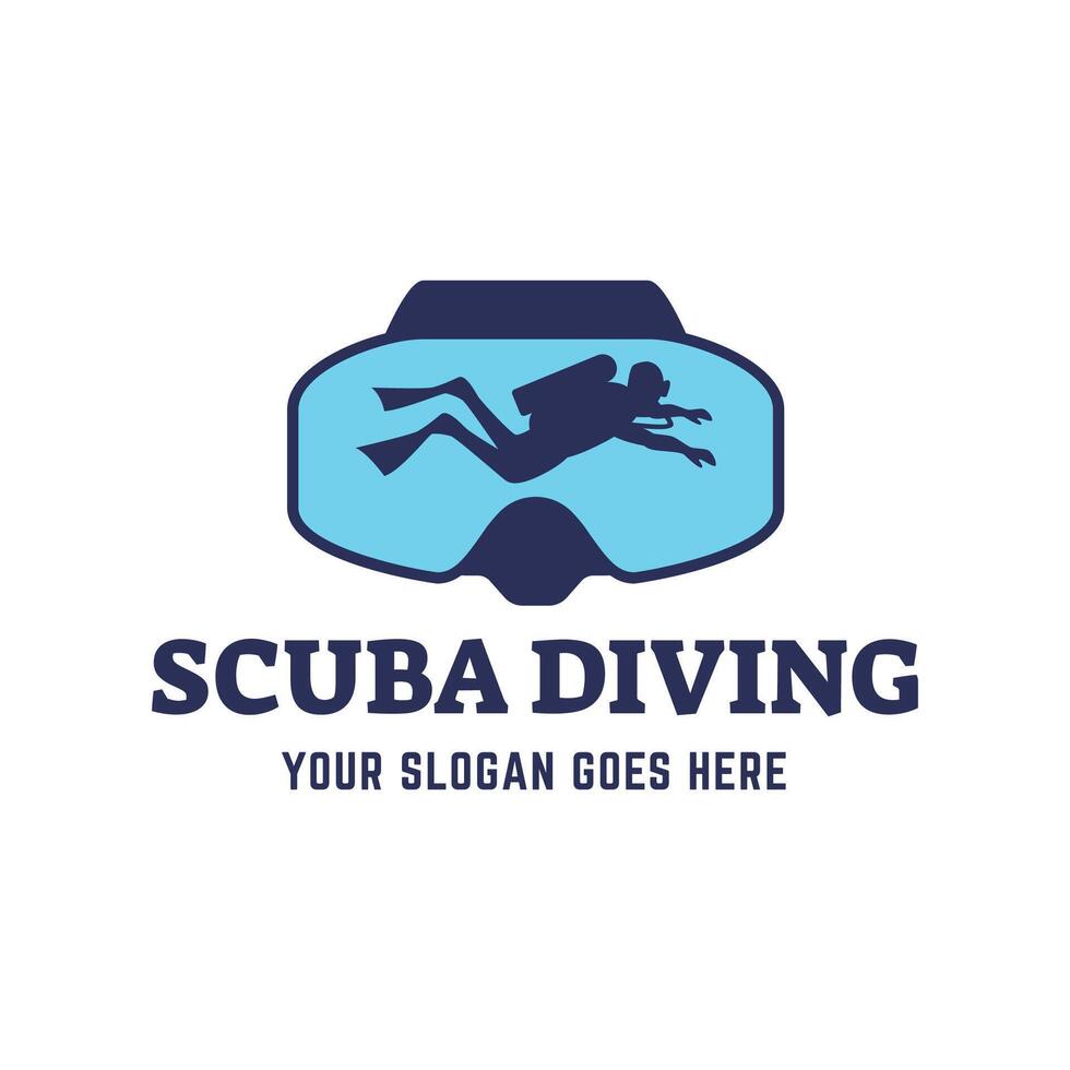 Scuba diving logo design, perfect for diving school and under water adventure logo design vector