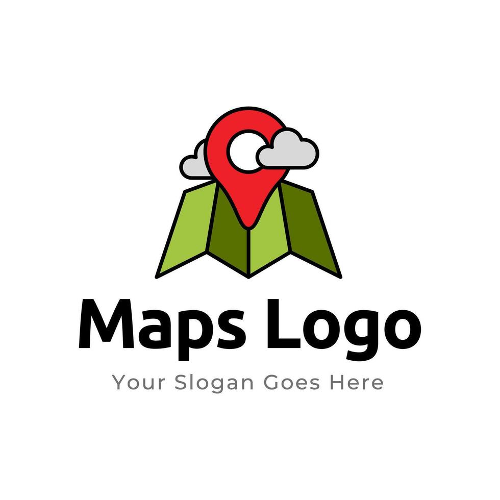 Map Pin Logo Design Element. Map pin location icon logo design vector