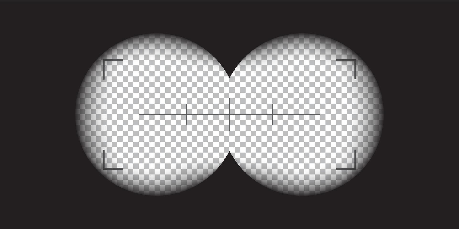 camera, binocular and camera roll viewfinder overlay. Camera and binocular frame template. Black lines on transparent background. vector