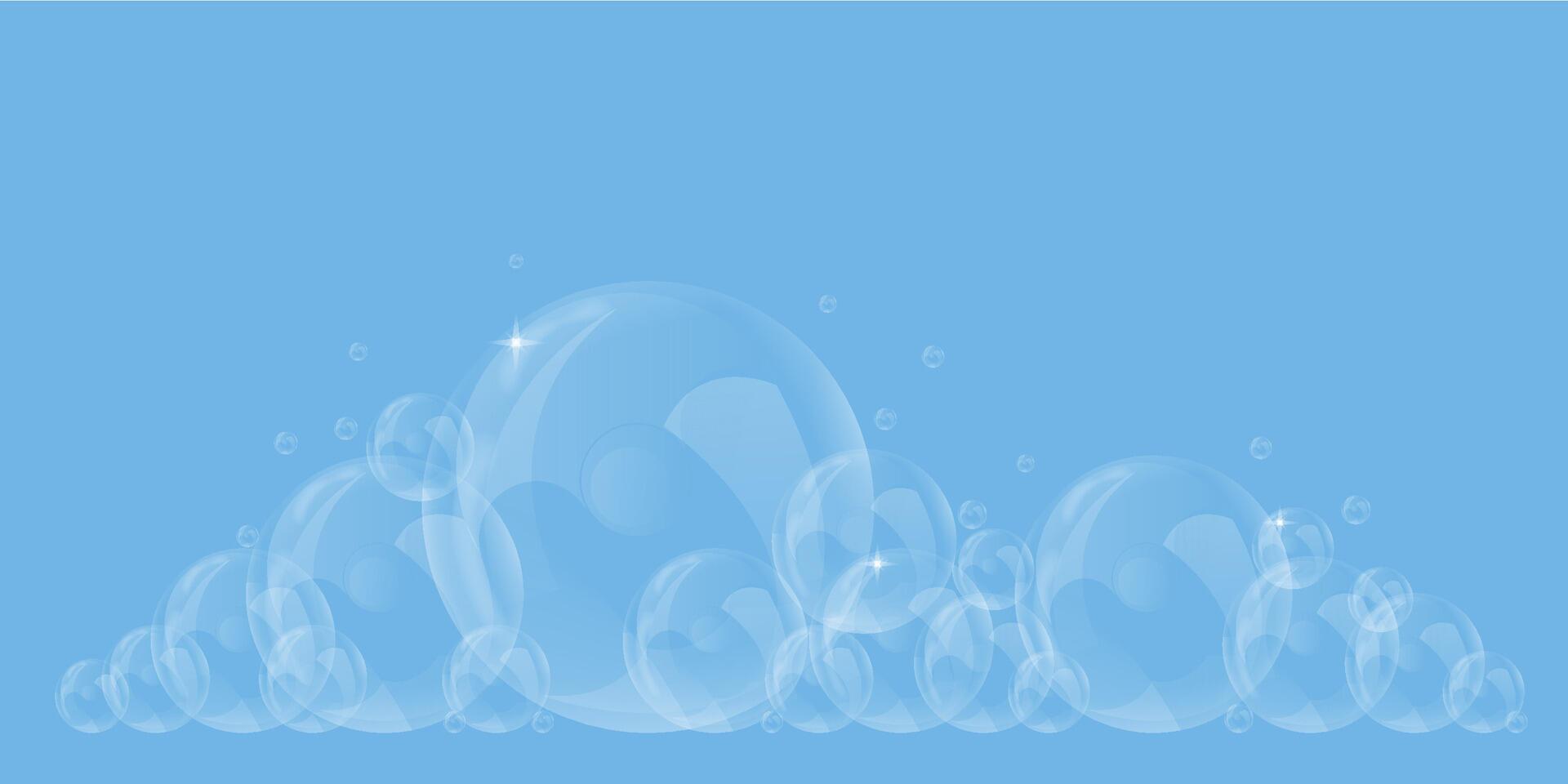 soap bubble. Realistic soap bubble, glare. Foam bubbles. Powder and soap, detergent. vector
