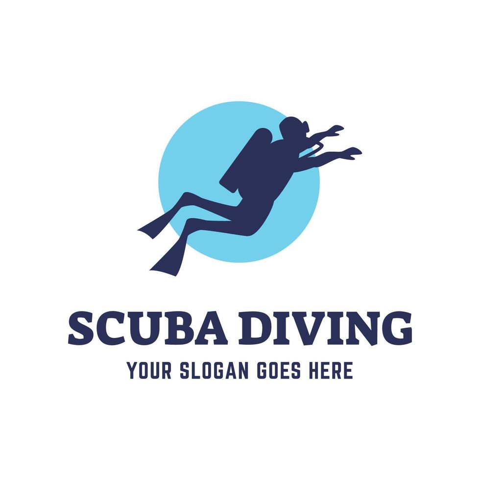 Scuba diving logo design, perfect for diving school and under water adventure logo design vector