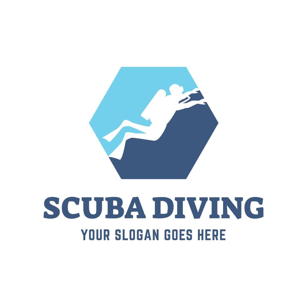 Scuba diving logo design, perfect for diving school and under water adventure logo design vector