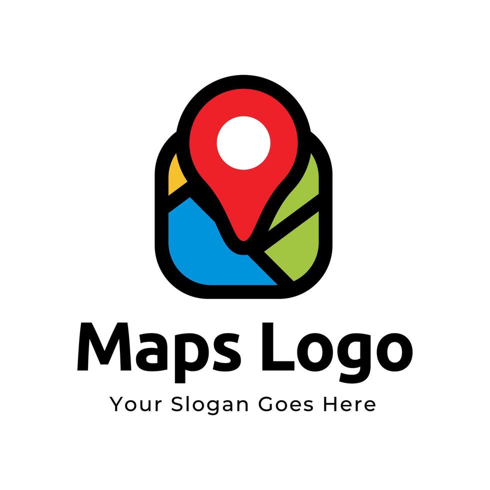 Map Pin Logo Design Element. Map pin location icon logo design vector