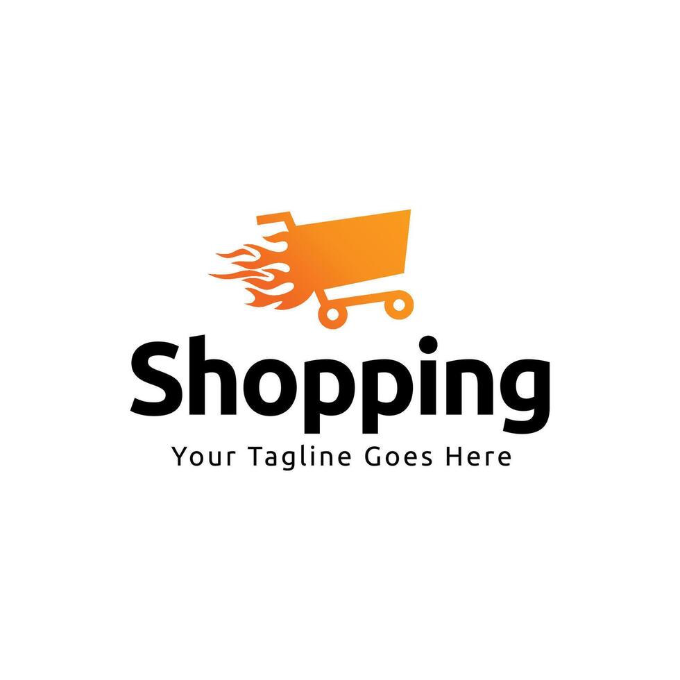 Shopping store logo design vector