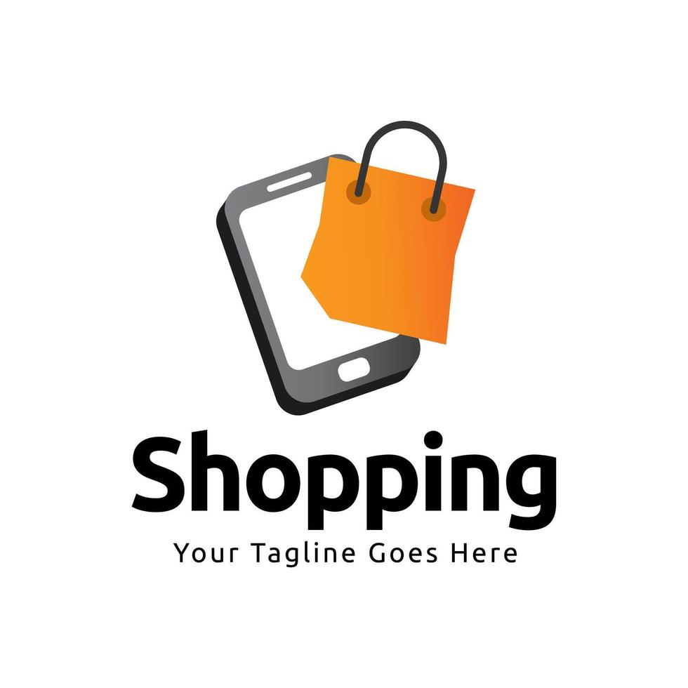 Shopping store logo design vector