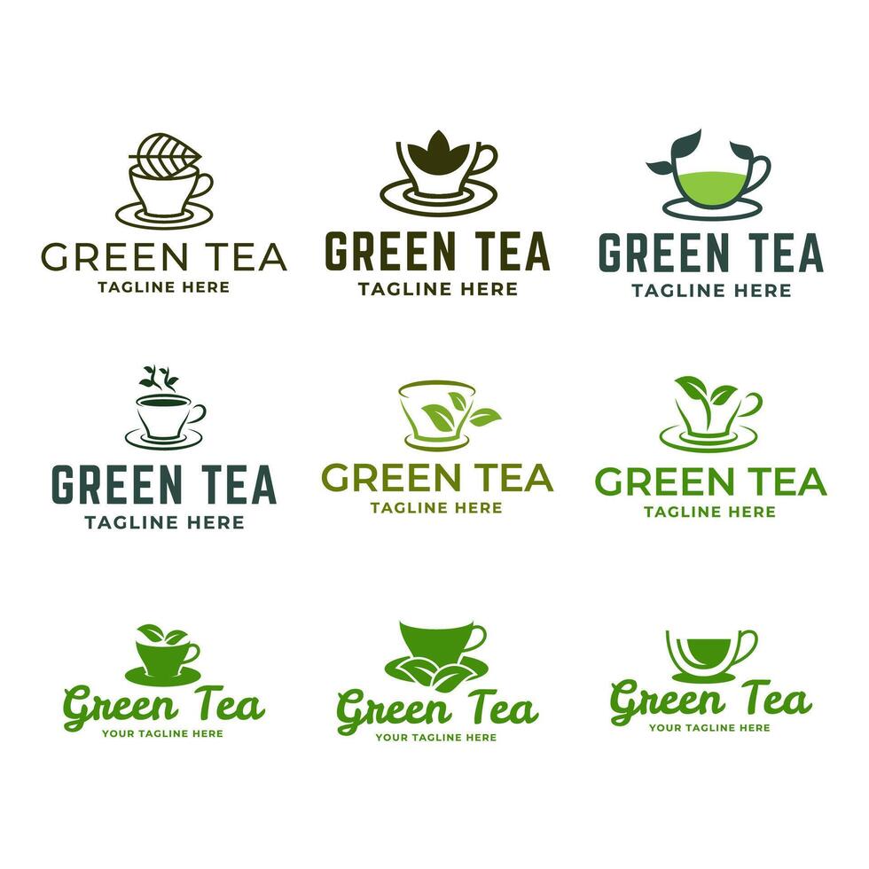 Set of Fresh tea logo illustration vector