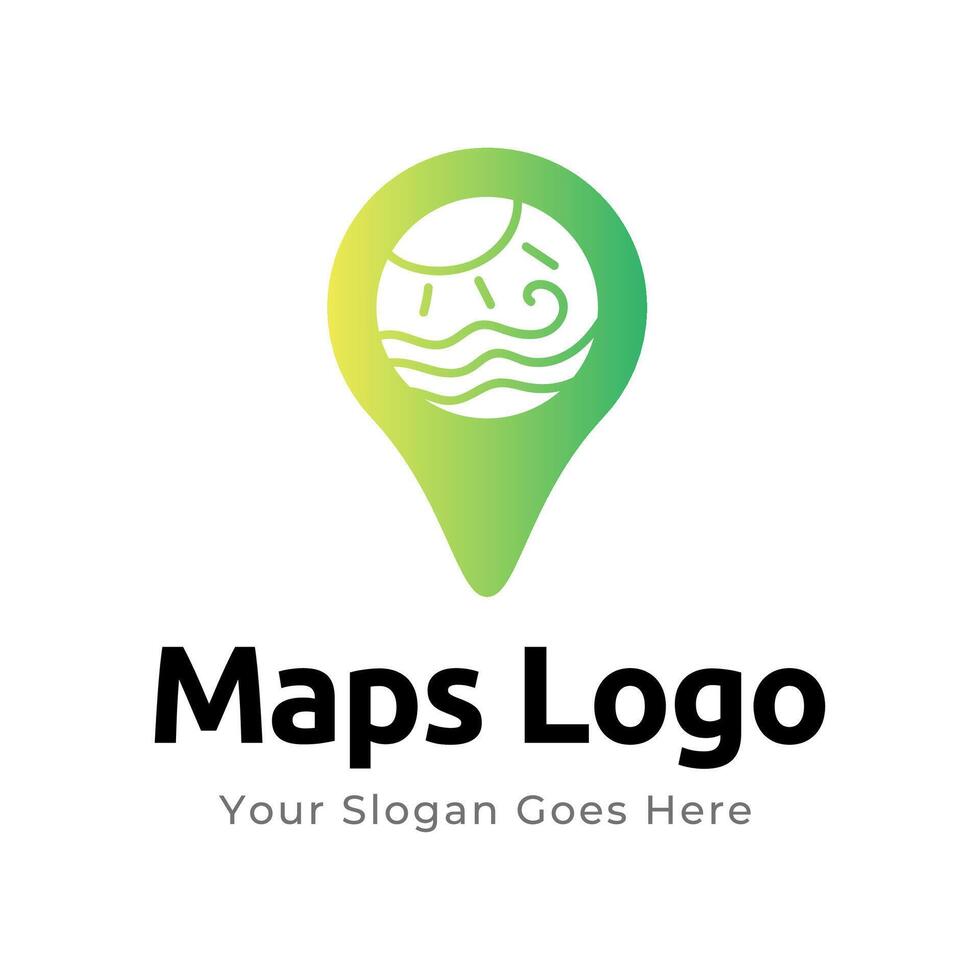 Map Pin Logo Design Element. Map pin location icon logo design vector
