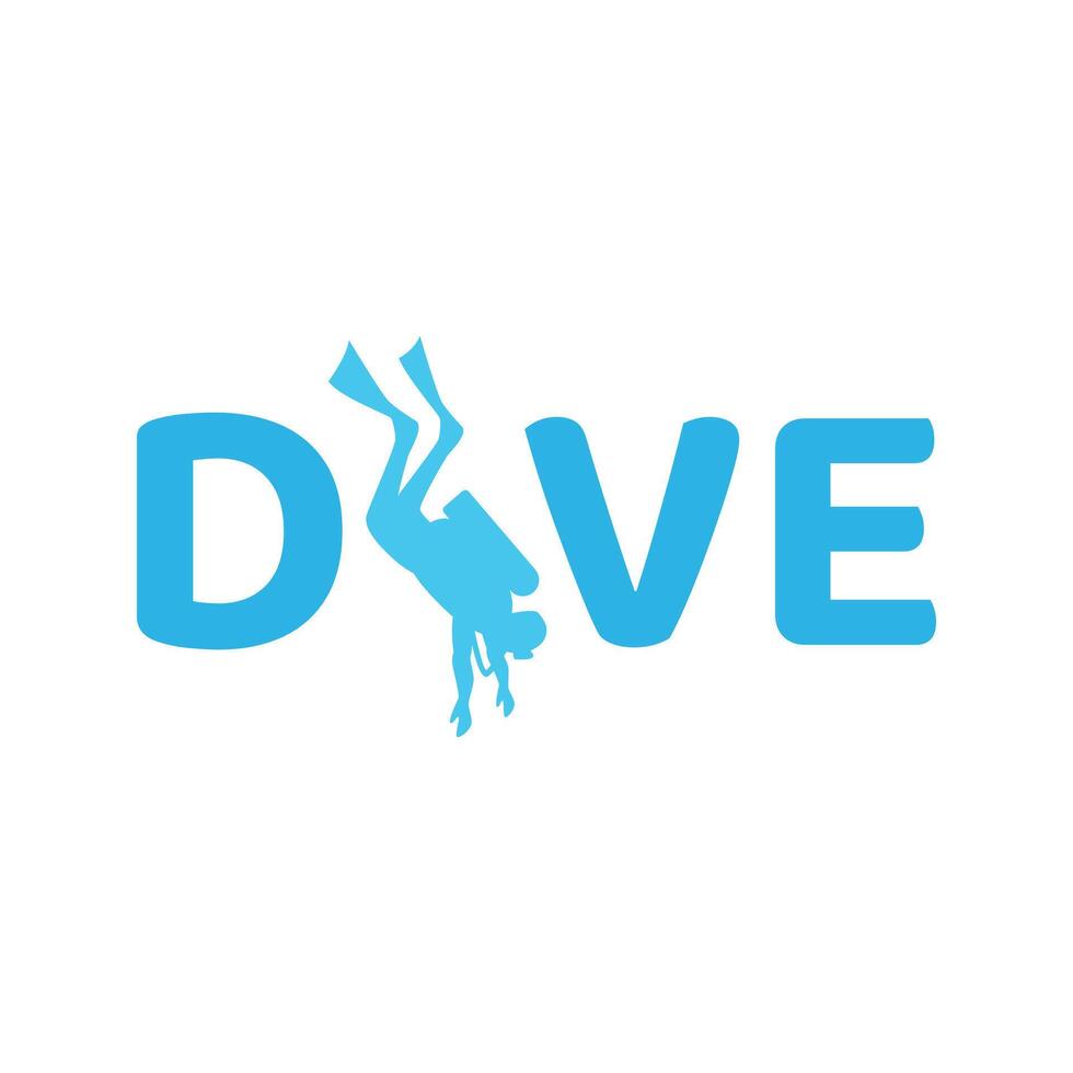 Scuba diving logo design, perfect for diving school and under water adventure logo design vector