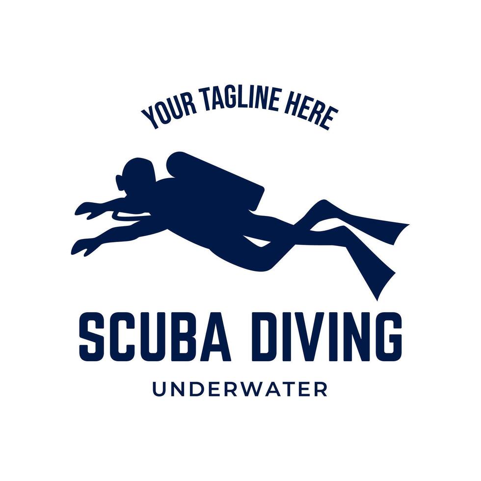 Scuba diving logo design, perfect for diving school and under water adventure logo design vector