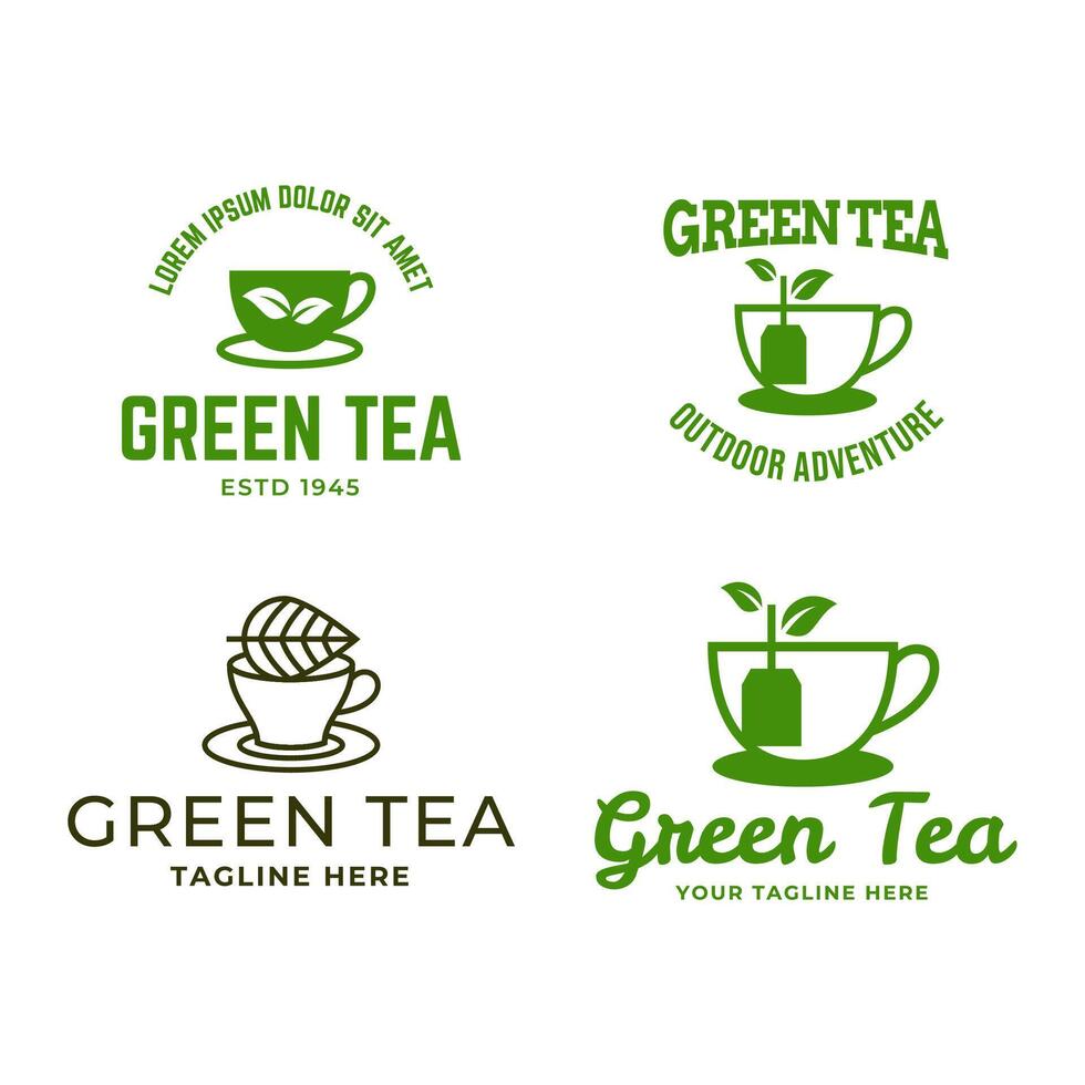 Set of Fresh tea logo illustration vector
