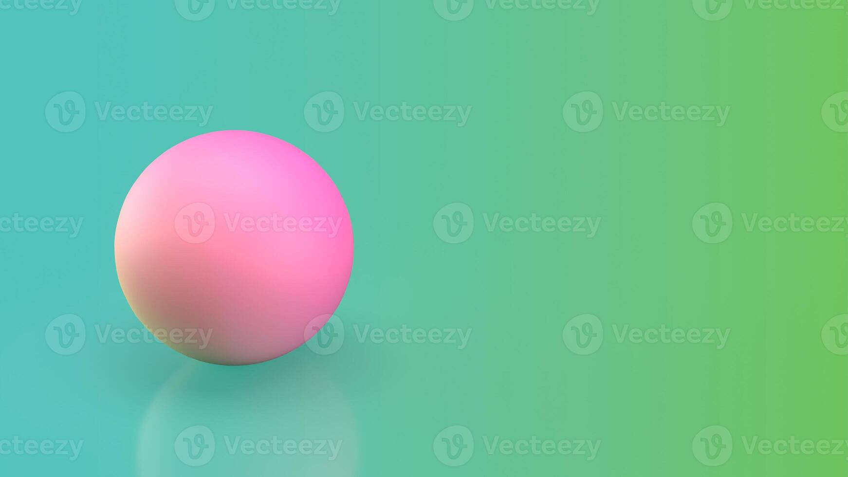 The pink ball on green background image 3d rendering. photo
