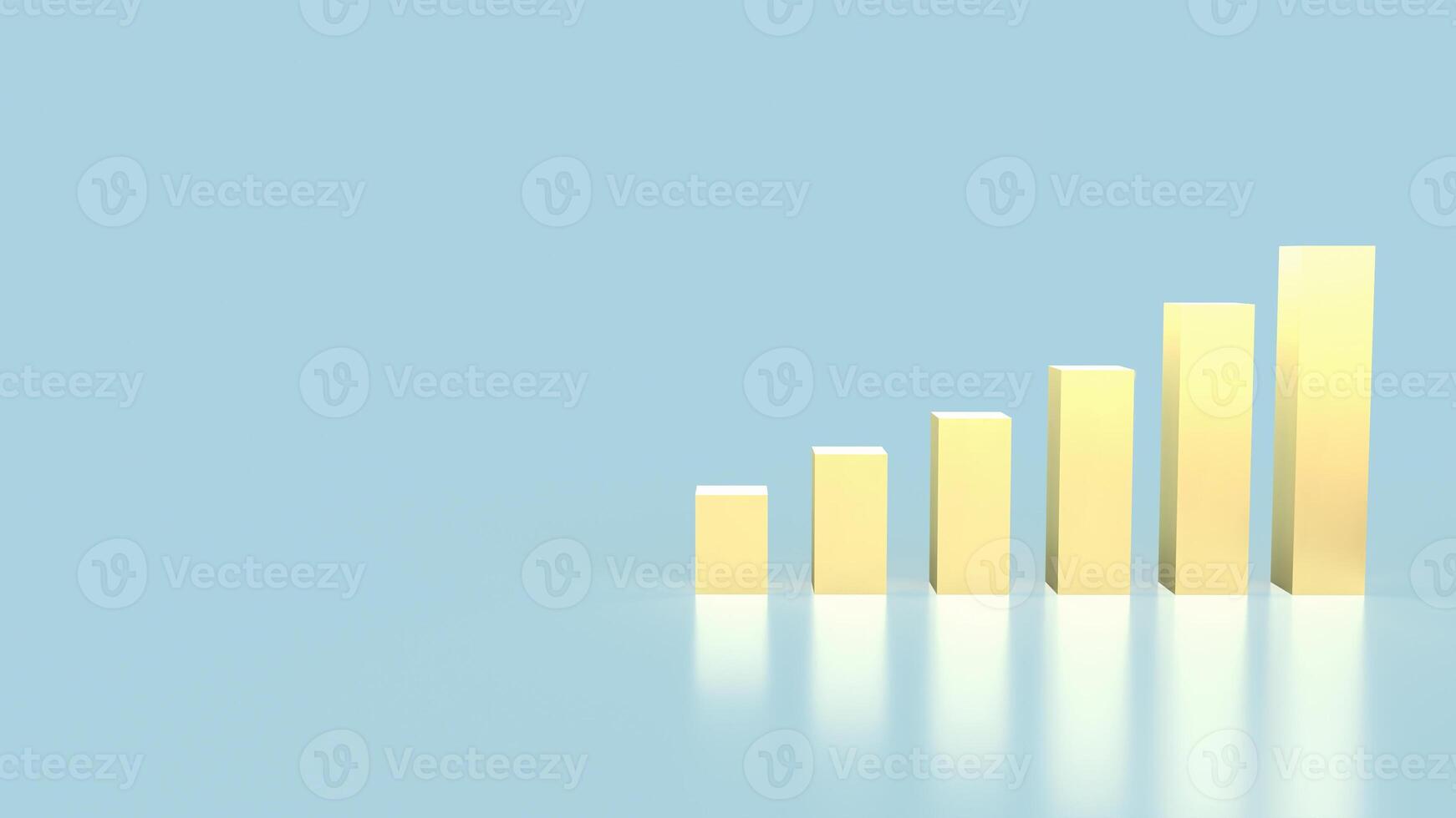The gold chart on blue background for Business concept 3d rendering photo