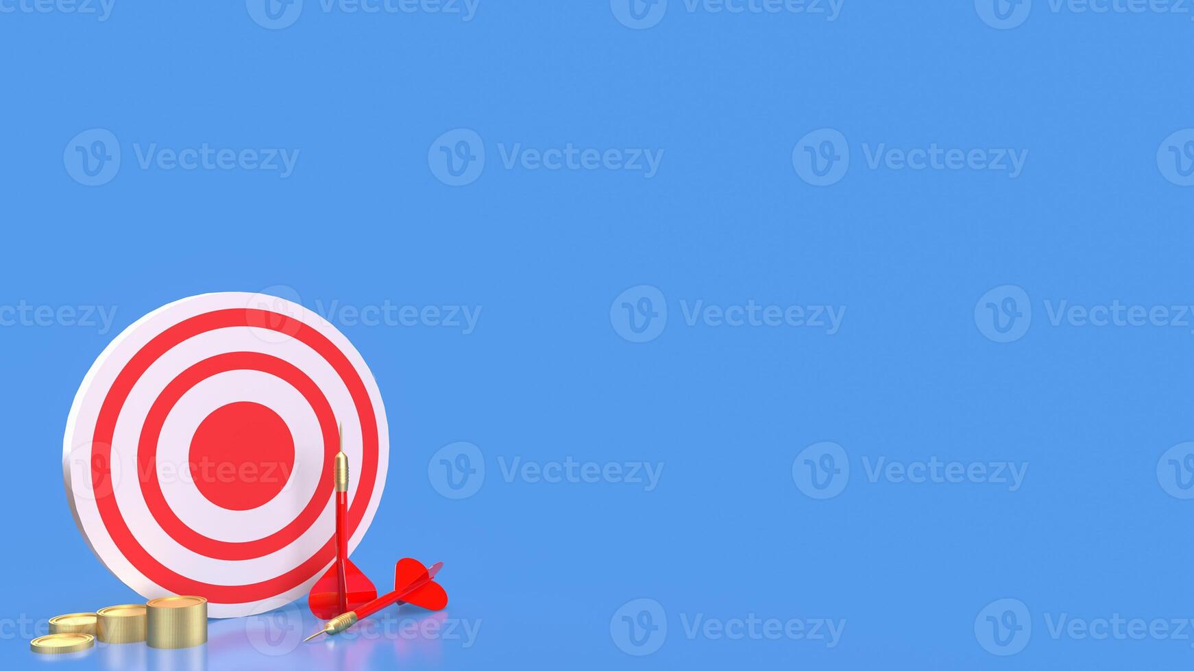 The Dartboard and coins for Business concept 3d rendering. photo