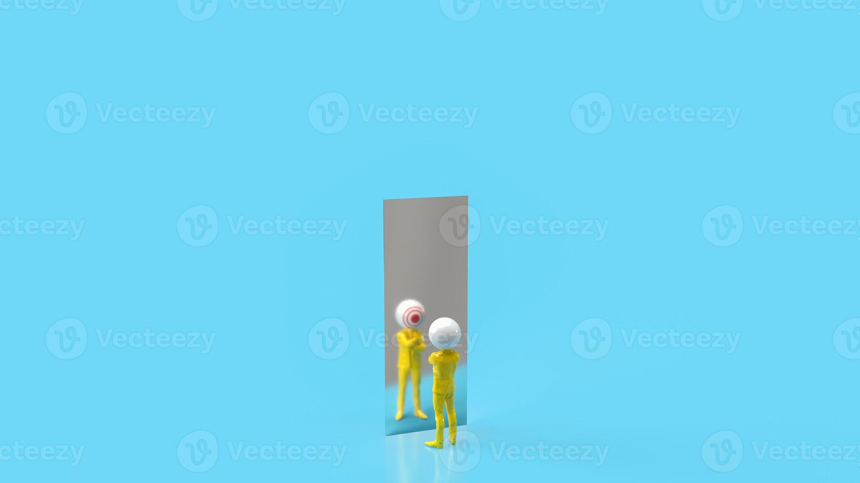 The Business man and target symbol head 3d rendering. photo