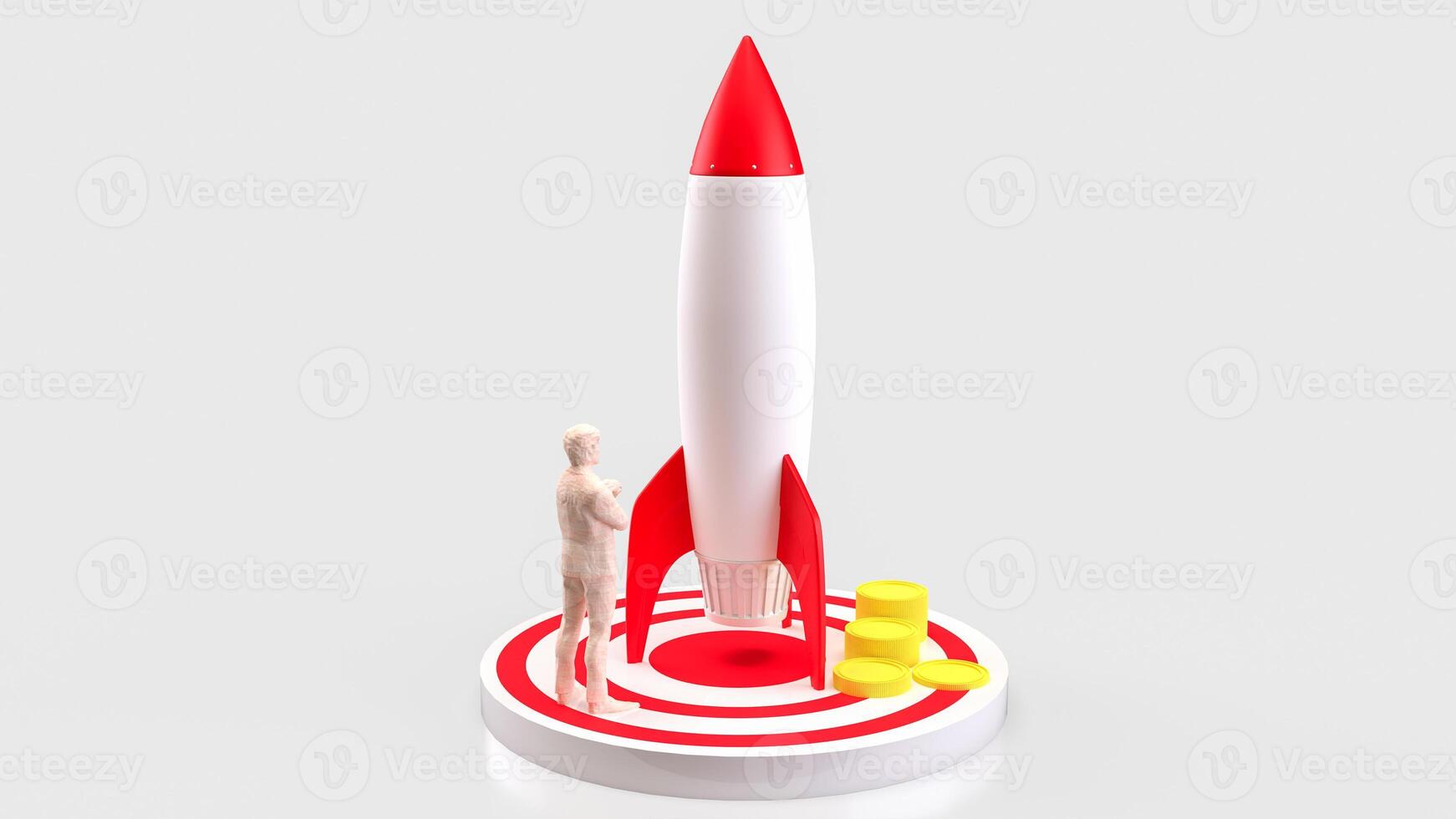 The Rocket for Business or Startup concept 3d rendering. photo