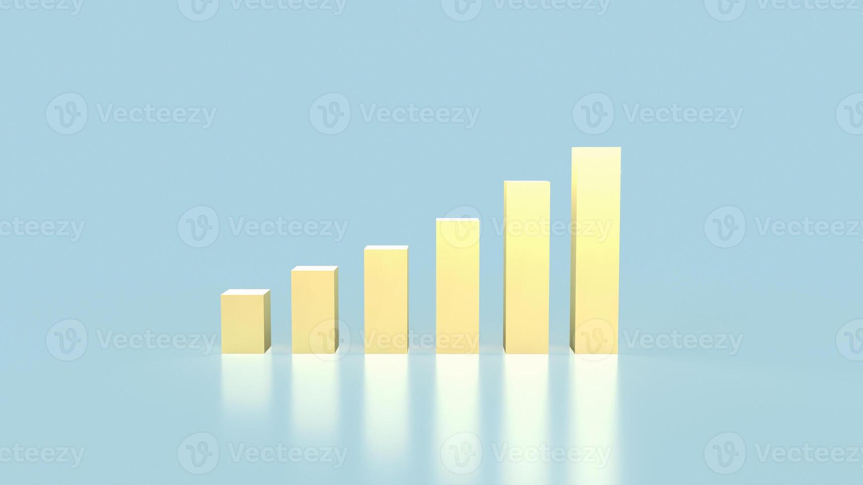 The gold chart on blue background for Business concept 3d rendering photo