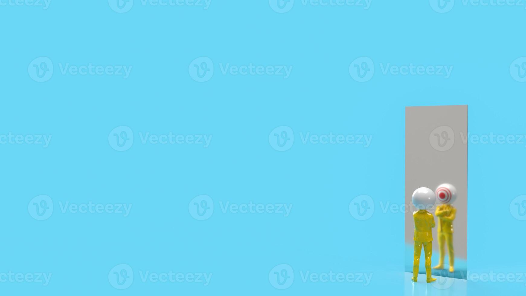 The Business man and target symbol head 3d rendering. photo