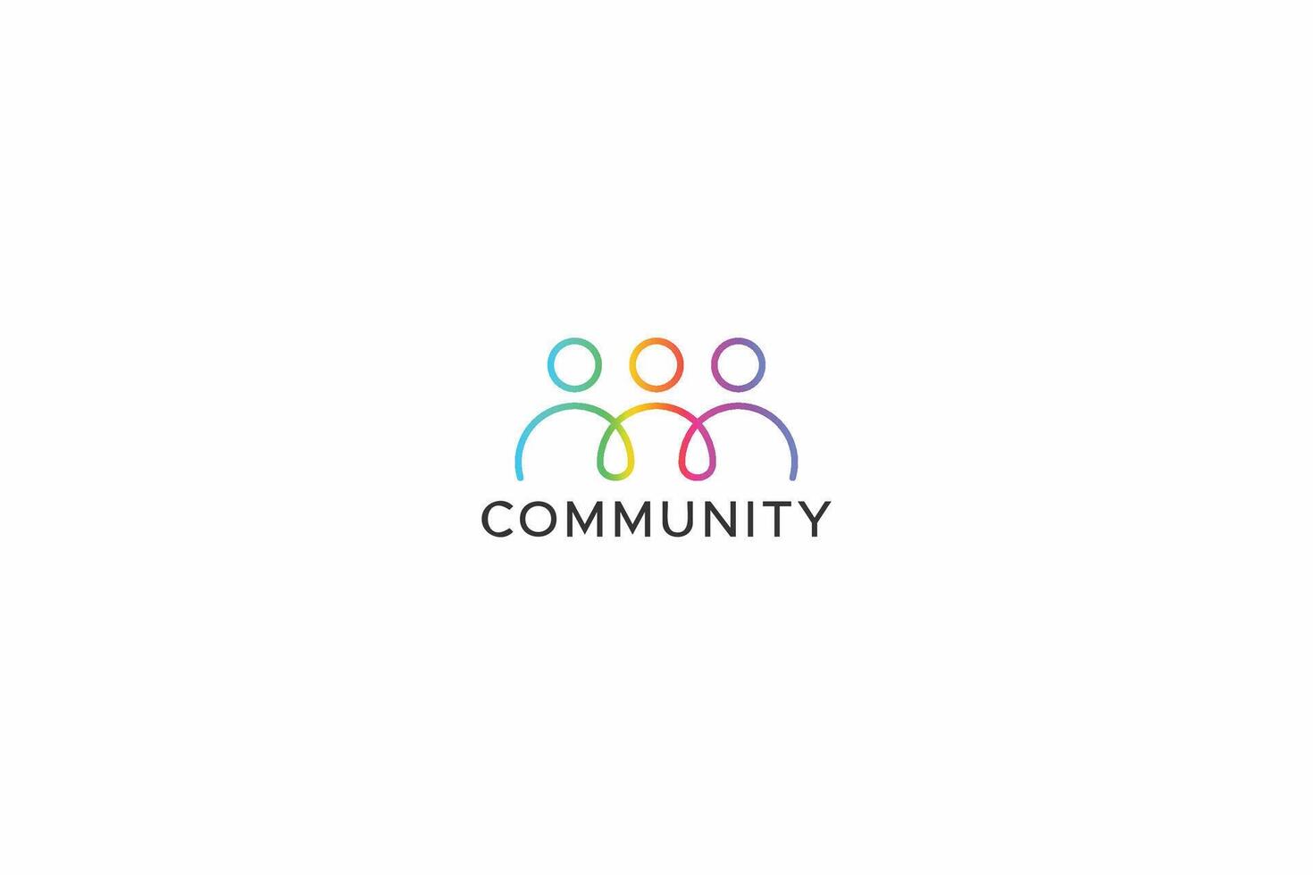 Logo Colorful Connections Building Vibrant Community Networks Together Modern Business Brand Identity vector