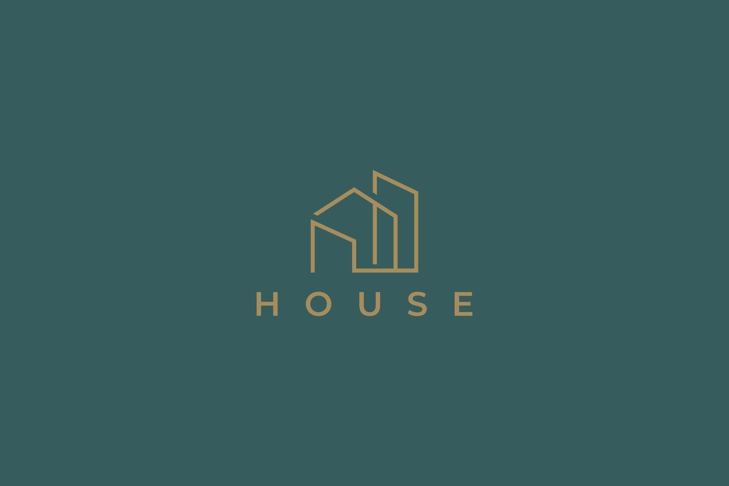 Real Estate Modern House Minimalist Elegant Concept Logo Template vector