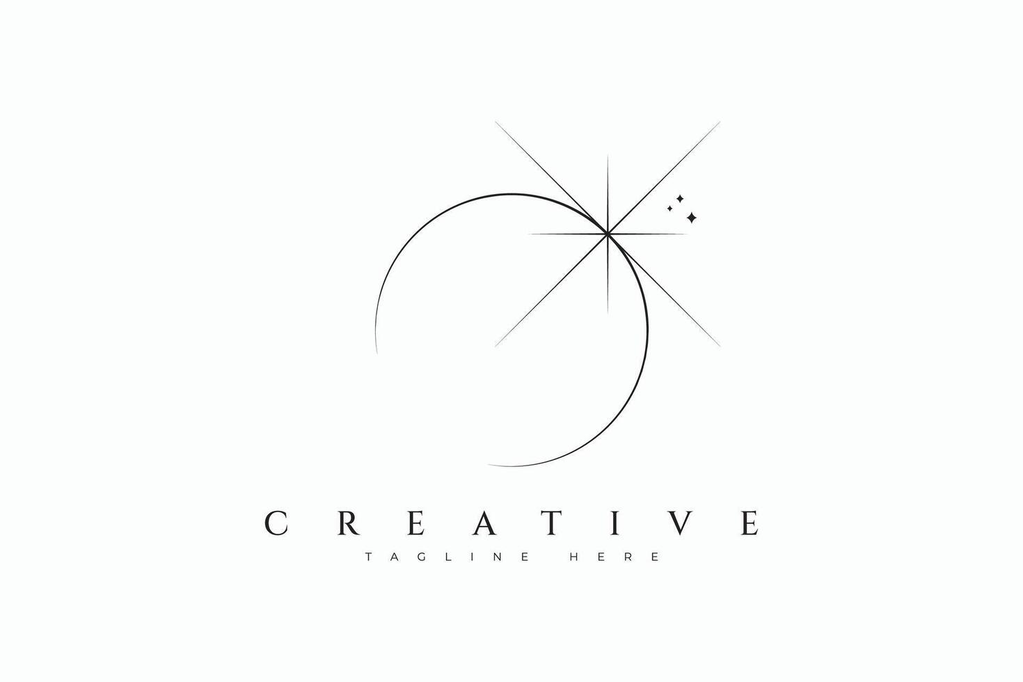 Creative Abstract Celestial Eclipse Sign Symbol Esoteric Logo vector
