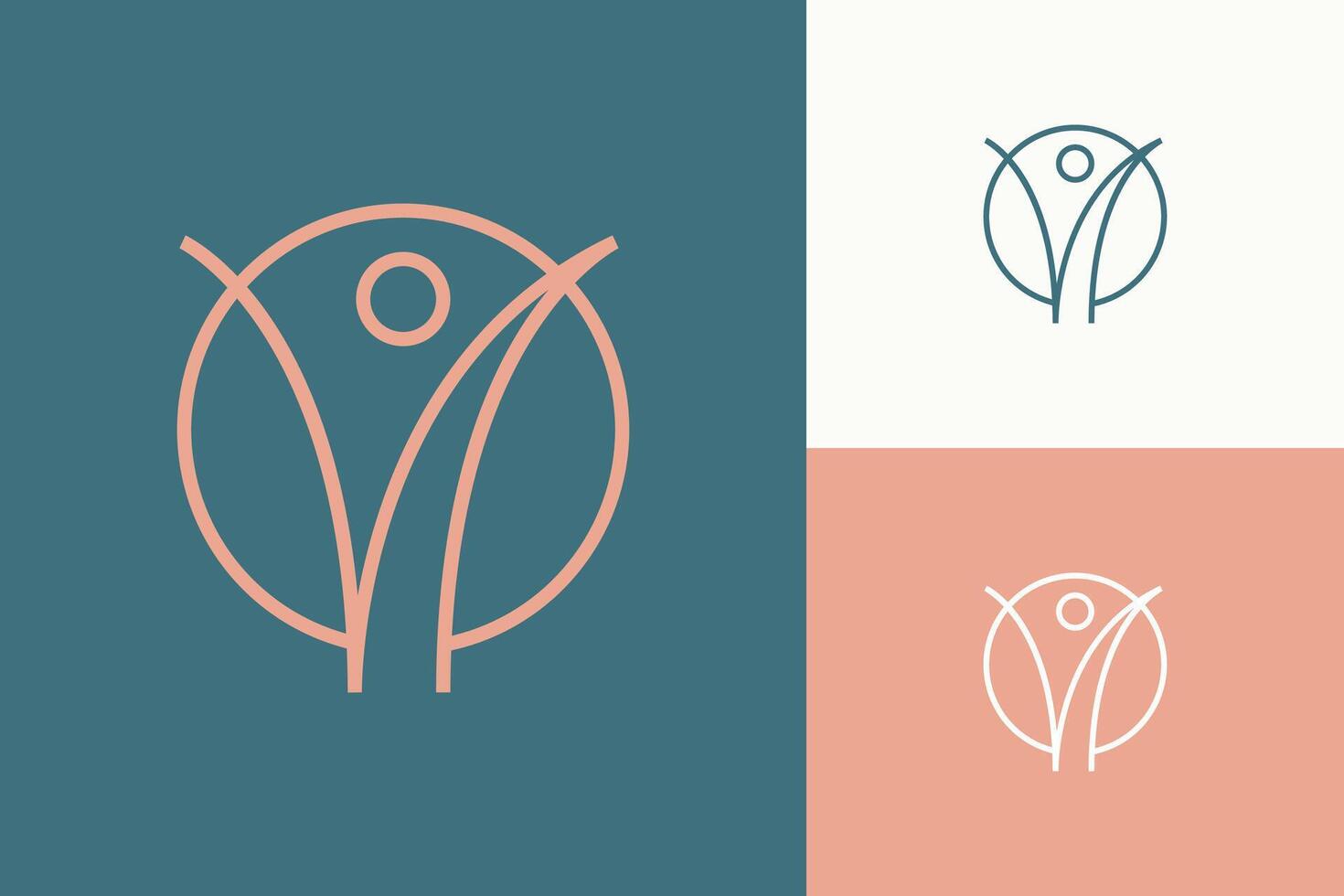 Dynamic Minimalist Wellness Logo Symbolizing Health, Fit, and Liberty vector